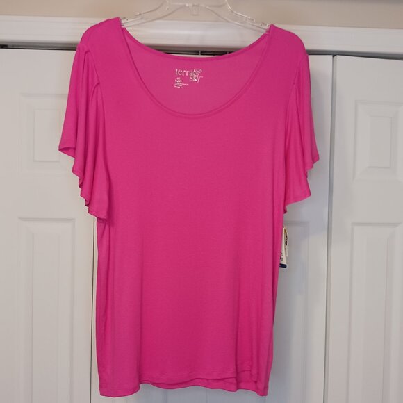 Terra & Sky Tops - 3/$18 or 5/$25 NWT Terra & Sky Pink Short Sleeve Top Size 0X